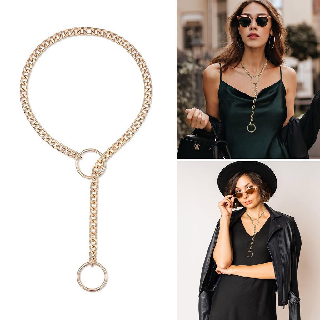 Chic Adjustable Lasso Hoop Necklace Unique Stainless Steel Lasso Necklace Accessory Personalized Neckchain Adornment