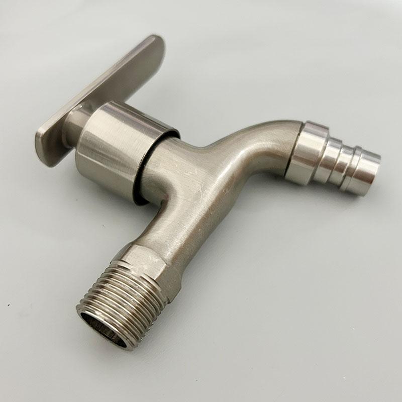 G1/2'' Washing Machine Tub Tap 304 Stainless Steel Brushed Clod Water Faucet Wall Mount Outdoor Garden Faucet