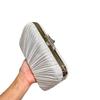Elegant Satin Clutch Bag With Ruched Detail Small Square Evening Handbag Women Formal Dress Accessory