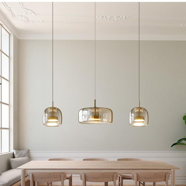 Nordic Modern Minimalist Creative Glass Chandelier for Bar, Restaurant, and Living Room Art.
