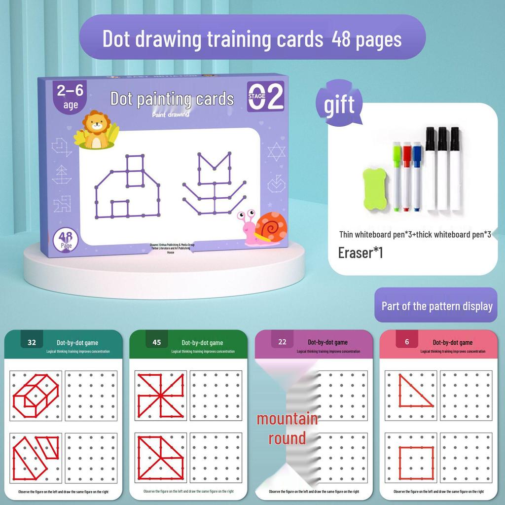 Children's Erasable Pen Practice and Concentration Training Cards for Early Education and Enlightenment