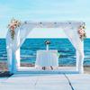 Champagne Artificial Wedding Arch Flowers Kit, 2 Pcs Garlands Silk Peony Flower Swag Welcome Sign Floral Garland Wreath for Ceremony Party Decor,