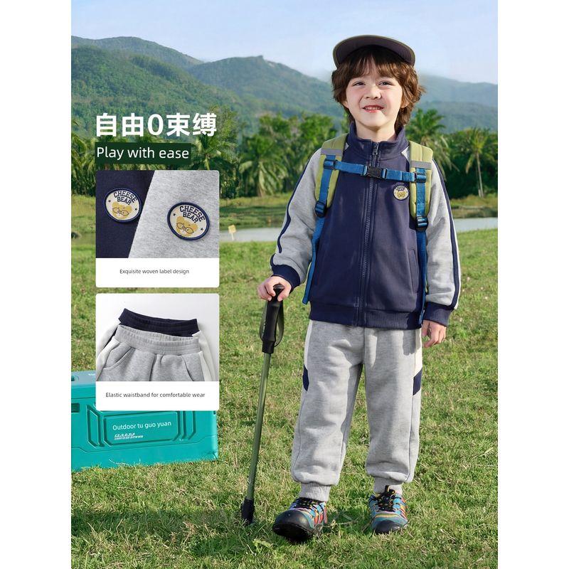 Right European Boys' Academy Striped Suit Children's Spring and Autumn Casual 2026 New Baby Boys' Two-Piece Set