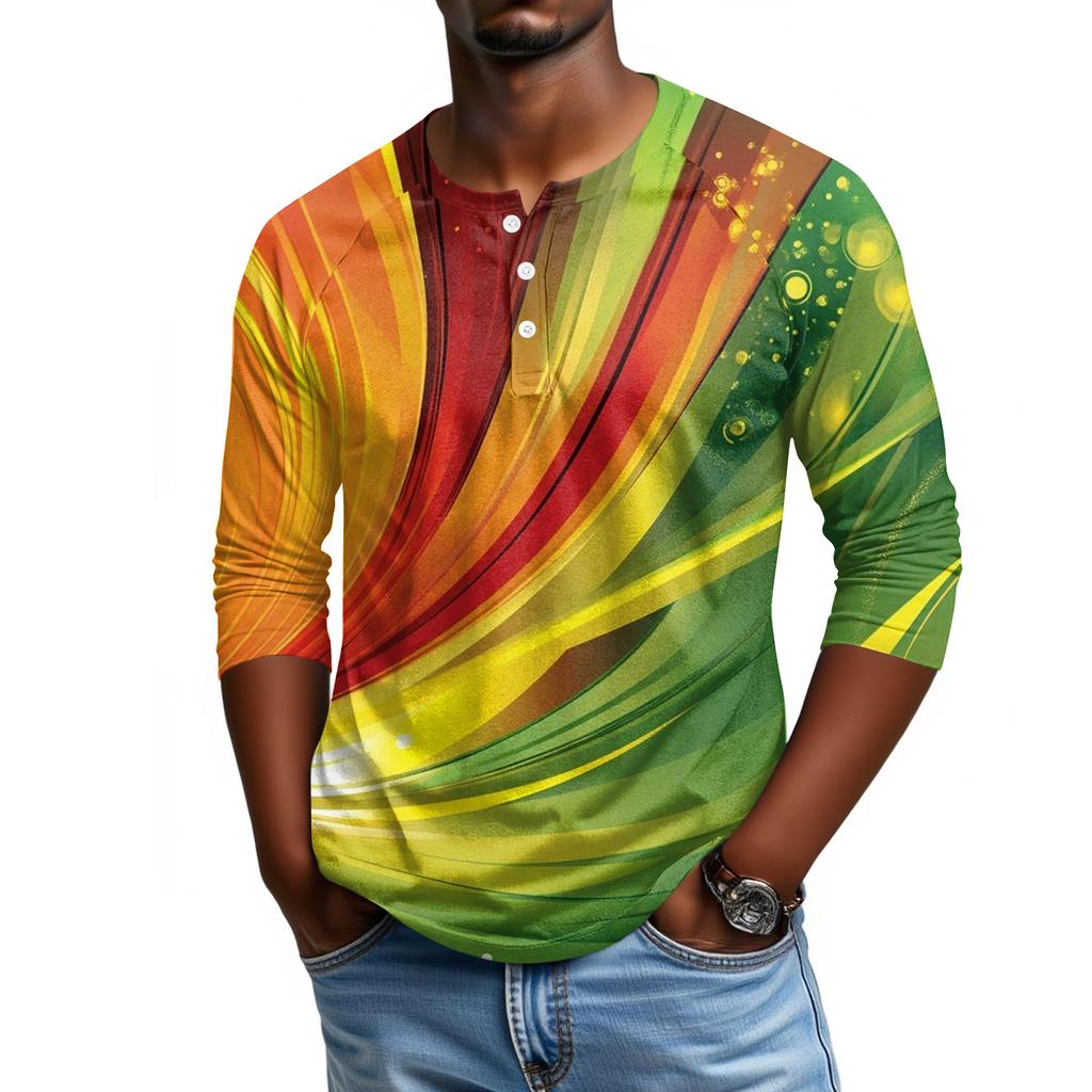 Men's Raglan Sleeve Three-quarter Sleeve Top