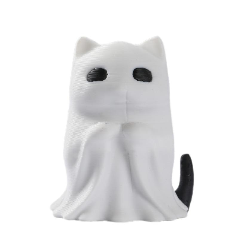 3D Printed Toy Halloween Cute White Ghost Party Model Desktop Fun Little Ornament
