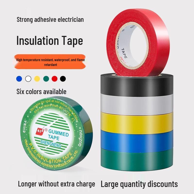 Newcomer Electrician's PVC Tape - Waterproof, High Temp Resistant, Multi-Color, 0.01 for 4 Large Rolls