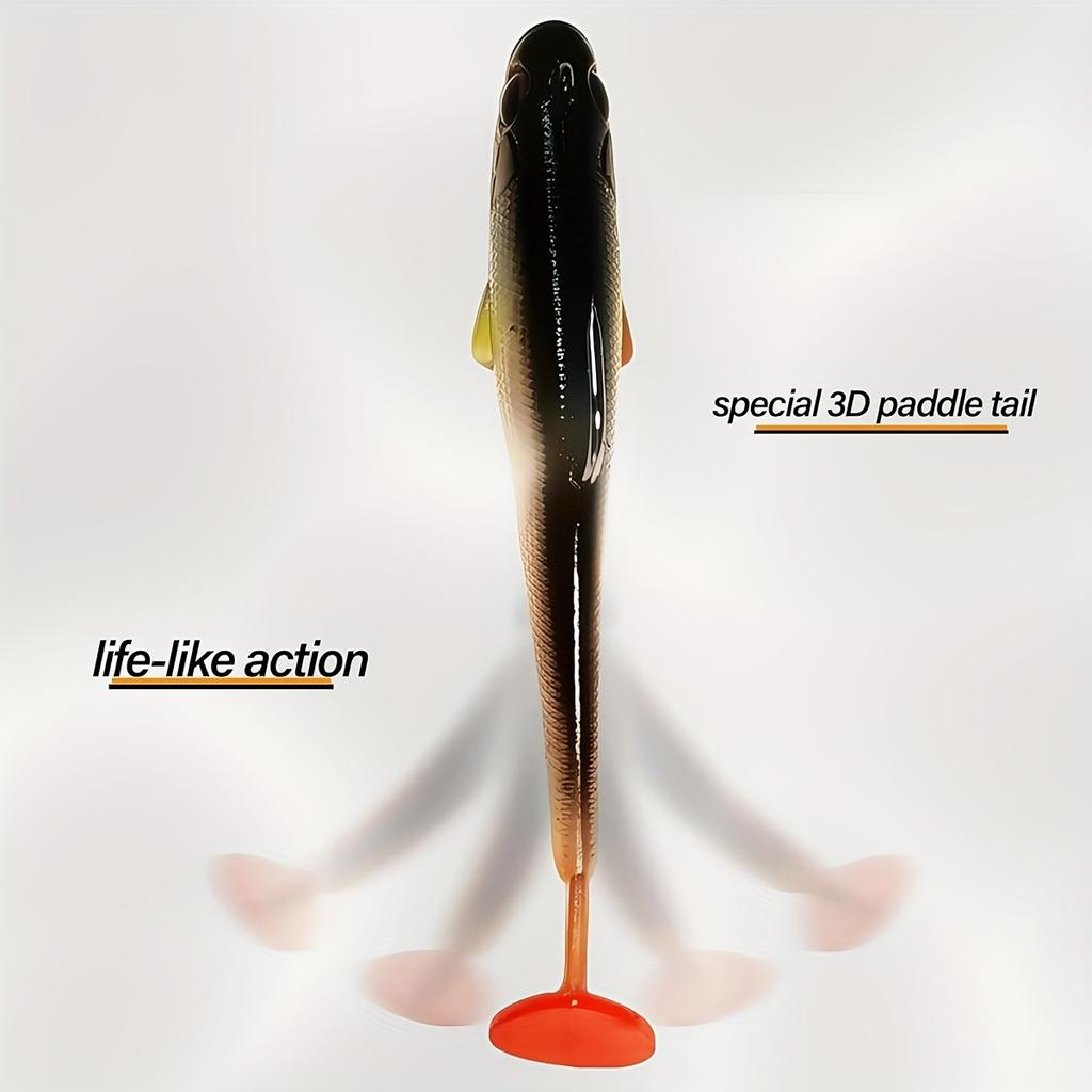 Soft Plastic Fishing Lure, Capture Bait for Home Fishing - 3.5 Inches/2.7 Inches Realistic Simulated Paddle Tail Design,