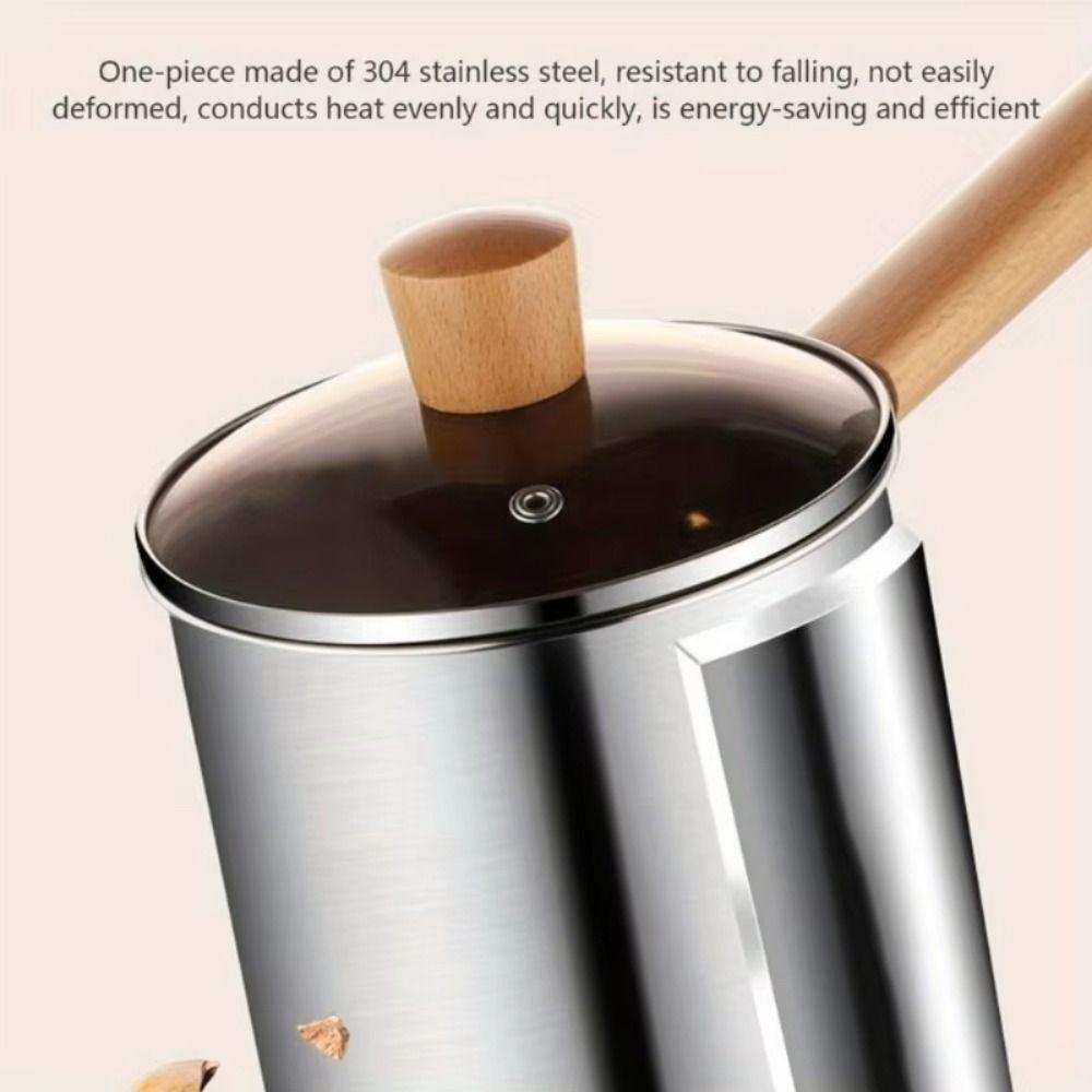 Strainer Basket Deep Fryer Pot Wood Handle Stainless Steel Frying Pan  Home Restaurant