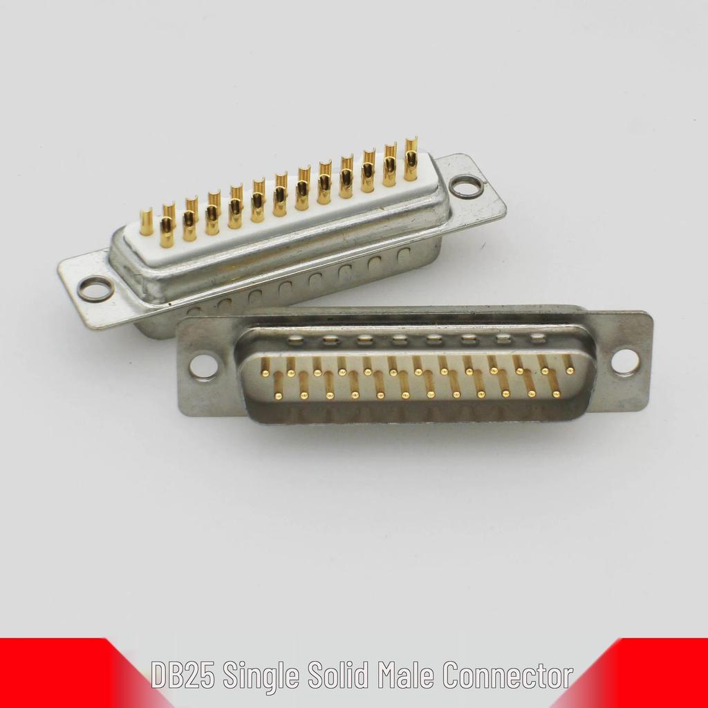 DB25 Serial Port Connector with Double Row, Solid Gold-Plated Pins