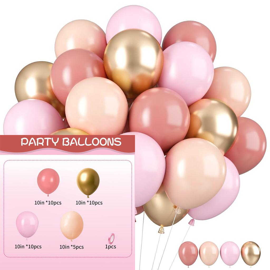 10inch-35pcs blue green purple and pink latex balloon set with confetti, suitable for weddings, birthdays, popular parties