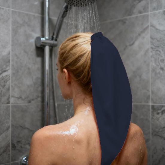 Vodotěsná koupací čepice na culík, mycí čepice na culík do sprchy, korunka na dlouhé vlasy, šamponová koupací čepice, opakovaně použitelný návlek na vlasy