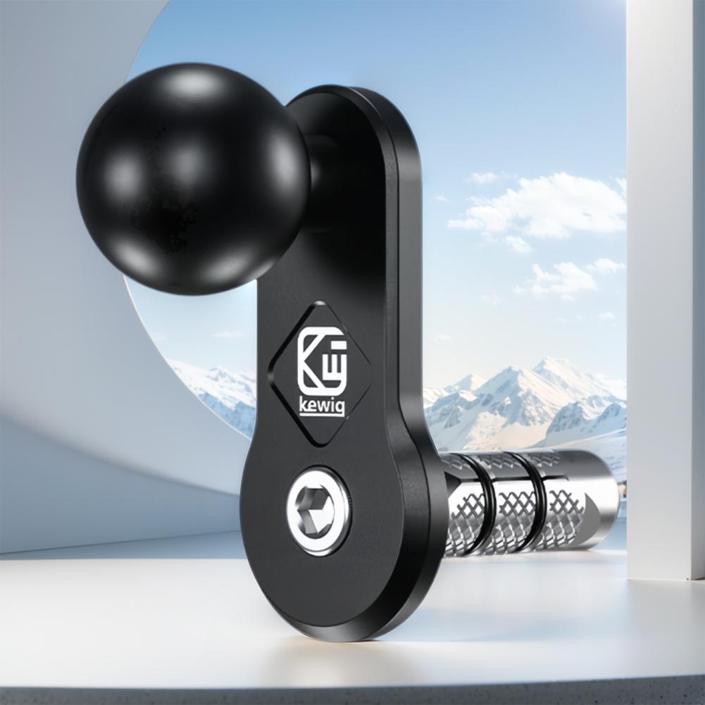 1 Inch/ 25mm Black Fork Stem Base Aluminum Alloy Motorcycle Fork Stem Mount Anti-Theft Front Fork Bar Ball Head for GoPro DJI