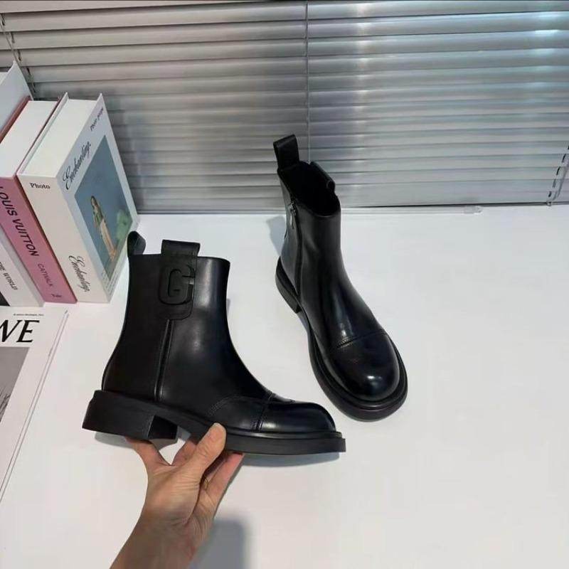 

Bottom Cigarette Skinny Boots Skinny Short Boots Autumn and Winter New Thick-soled Zipper British Martin Boots 40