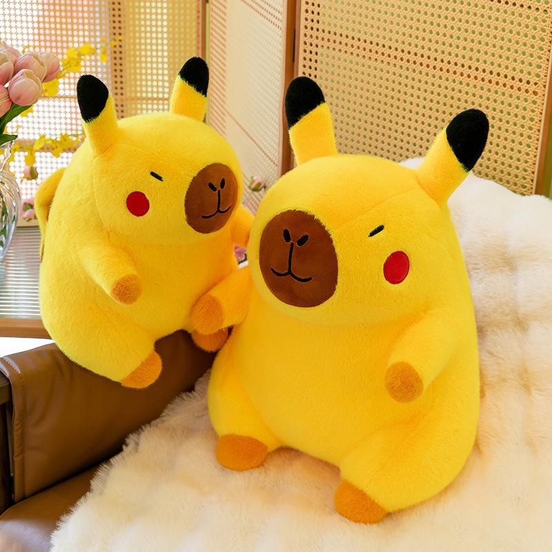 Capybara Plush Pikachu Toy Cute Cartoon Throw Pillow Cushion Doll Gift