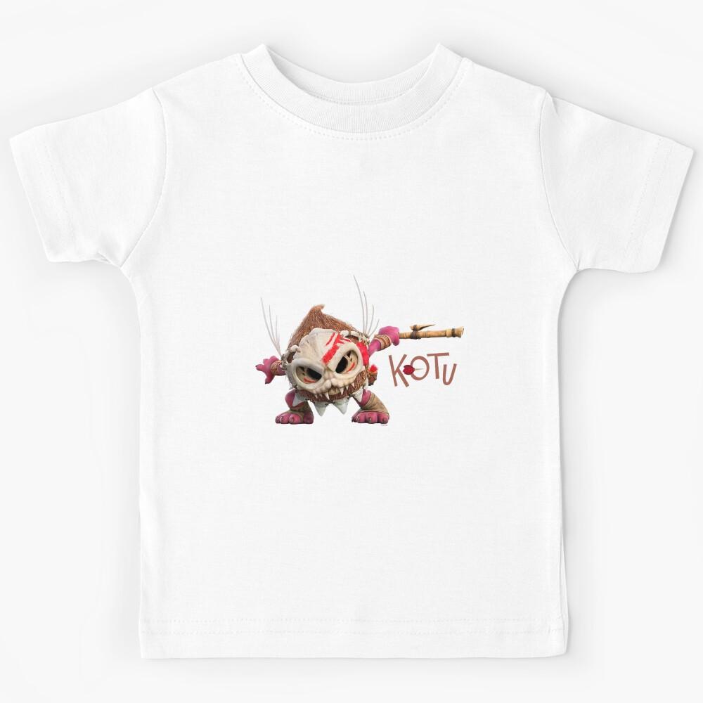 Maui Kakamora Warrior Art – Tribal Island Style Cute Battle Pose Kids T-Shirt 140