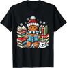 Gingerbread Reading Book Lovers Christmas Bookworm Librarian T- Shirt