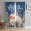 Christmas Snowflake Bear Curtains For Living Room Bedroom Home Decoration Window Voile Tulle Curtain Drapes