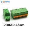 5PCS 2.5/2.54mm 2EDGKD 15EDGKD 2-12P 0.1-0.5MM2 Wire Spring Loaded Plug-in Terminal Block Screwless Push Button Plug Connector