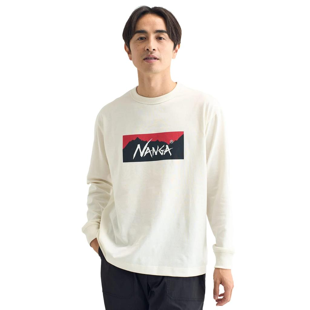 Nanga Eco Hybrid Box Logo Long Sleeve Casual Sizes L Tee, Men's, Spring/Summer, Gray/White, Shirt, N1EbWHE5, N1EbLRE5, N1EbWHF5, N1EbLRF5, N1EbWHG5,