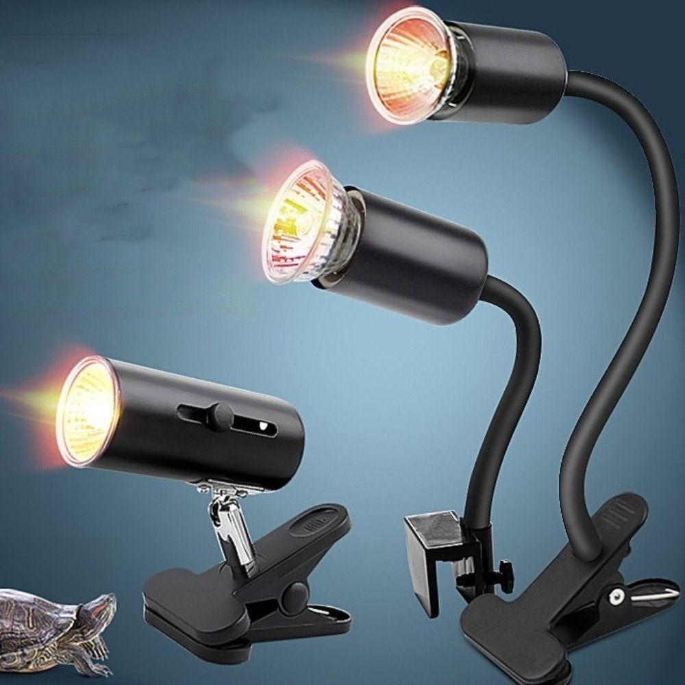 Curved Long Holder Turtle Basking Lamp Clip-on Lamp Holder Pet Heat Bulb  Pet Box Lighting