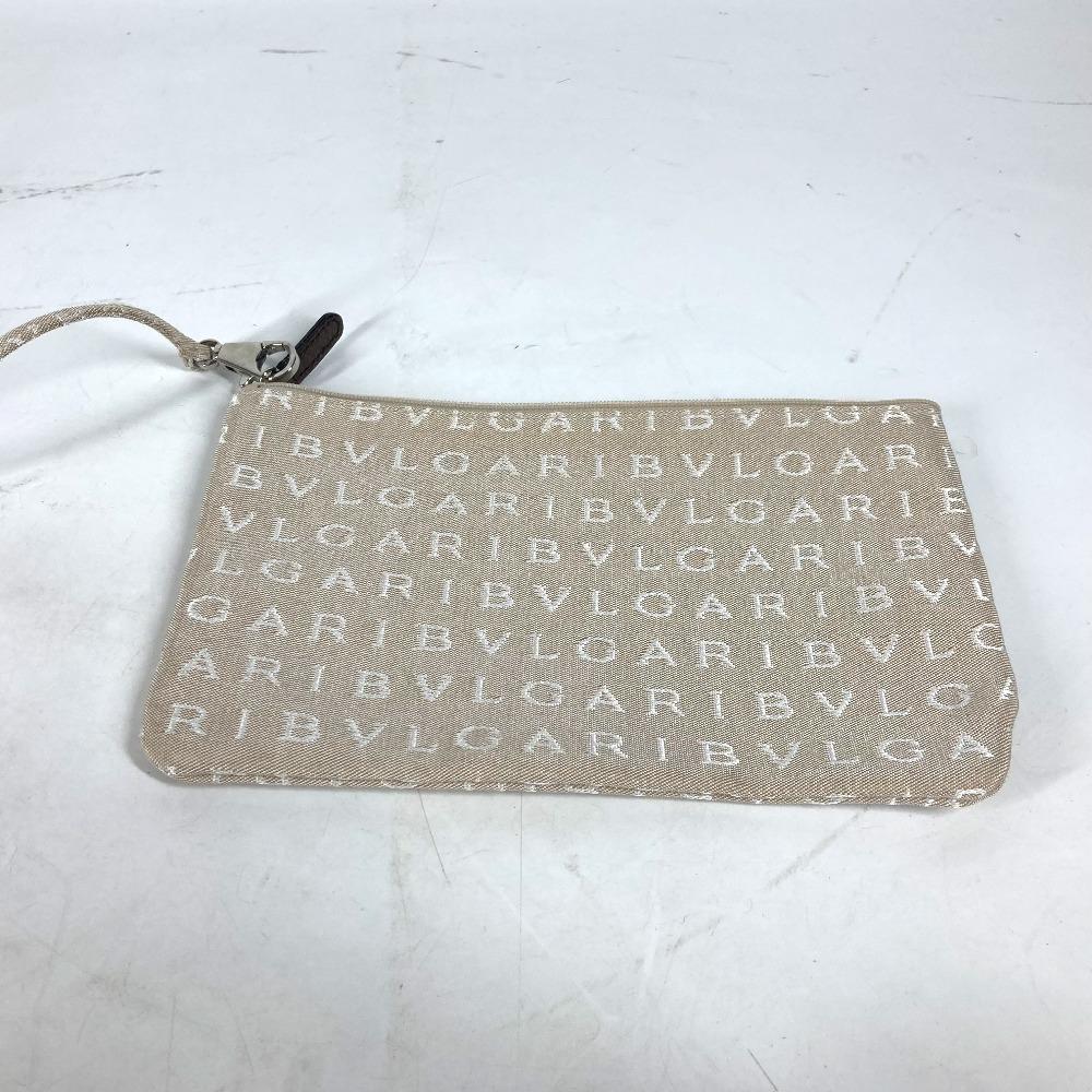 BVLGARI Bag Shoulder Bag Logo mania With porch Tote Bag Canvas/Leather Beige