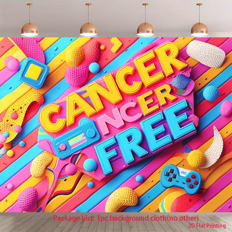 

2D Cheerful Cancer Free Backdrop for Milestone & Victory Celebrations 47.2x31.5inch/120*80cm