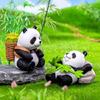 8 Pack Realistic Panda Figurines Small Animal Models Miniatures Ornaments for Cake Toppers and Garden Decors Accessories