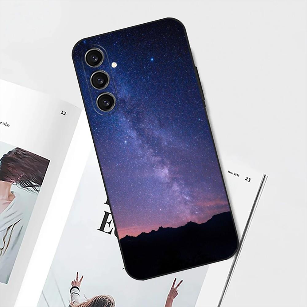 Night Galaxys Sky Stars Space Phone Case For Samsung S25,S24,S21,S22,S23,S30,Ultra,S20,Plus,Fe,Lite,Note,10 Black Soft Shell