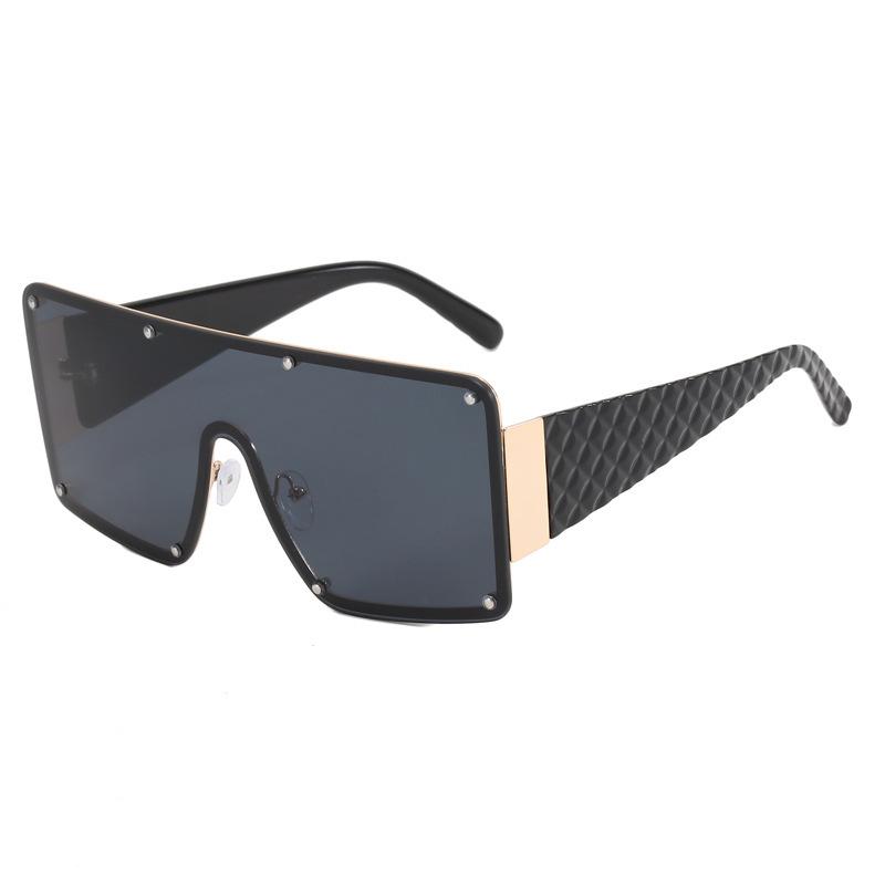 European and American Fashion New One-piece Large-frame Sunglasses Personalized Wide-sided Ins Street Shooting Catwalk Glasses Male Internet Celebrity