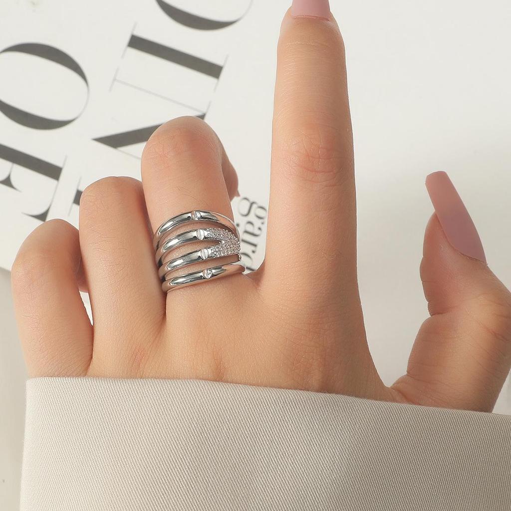 Trendy Diamond Butterfly Heart Open Ring - Unique Musical Note Design for Couples