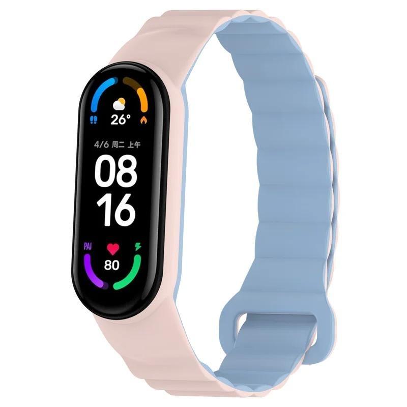 

Силиконовый ремешок для Mi Band 7 6 5 Sport Magnetic Rubber Belt Remesh Wristband Bracelet Remezzo ...