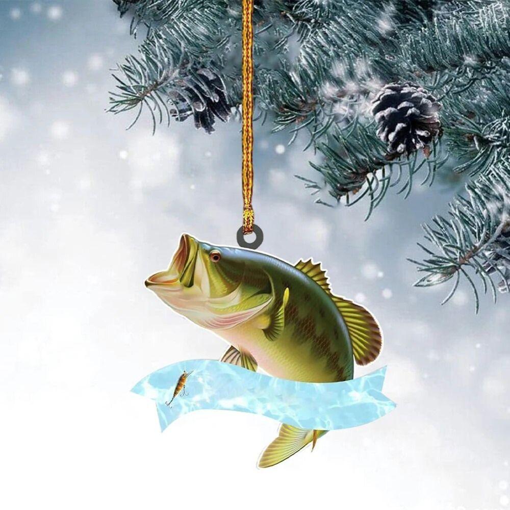 2D Vánoční rybí přívěsek Akrylová ryba Závěsná ozdoba Akrylové rybí ozdoby Párty dekorace