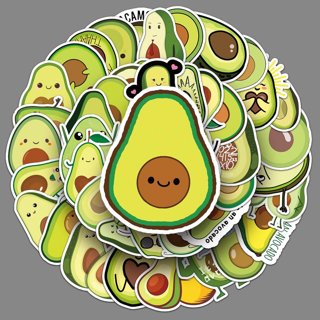 50 Cartoon Avocado Ins Style Personalized Cute Decorative Suitcase Scooter Car Motorcycle DIY Stickers