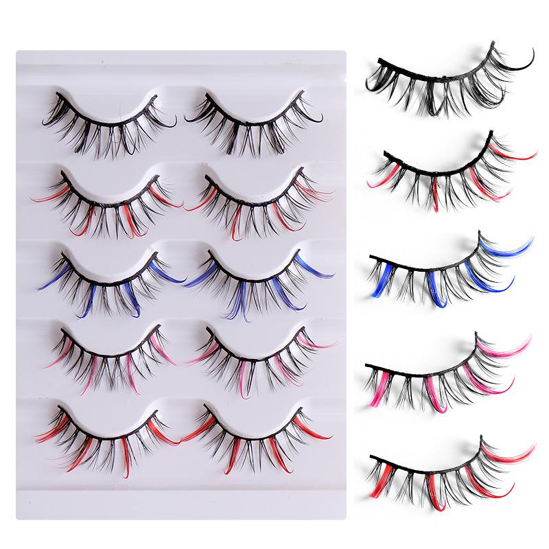 

Color False Eyelashes Natural Cross Mix High Imitation Mink Hair Stage Makeup Eyelashes