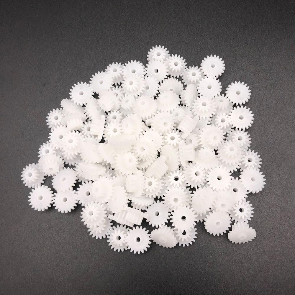100x 20122A 20122B 20T + 12T 0.5 Modulus Plastic Double Gear Reduction Bilayer 0.5M Aperture 1.95mm 2mm 2A 2.05mm 2B Tight Loose