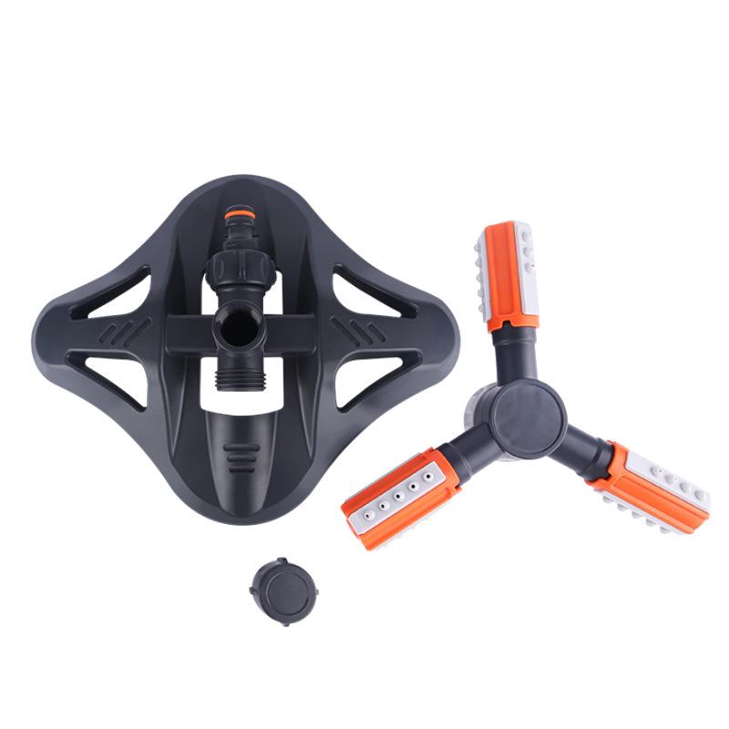 Multi-Function Plastic Three-Arm Garden Sprinkler, Water-Powered Automatic Rotation