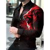 Fashionable Men's Top Shirt Button Lapel Lion Tiger Eagle Animal HD Pattern Soft and Comfortable Material Style