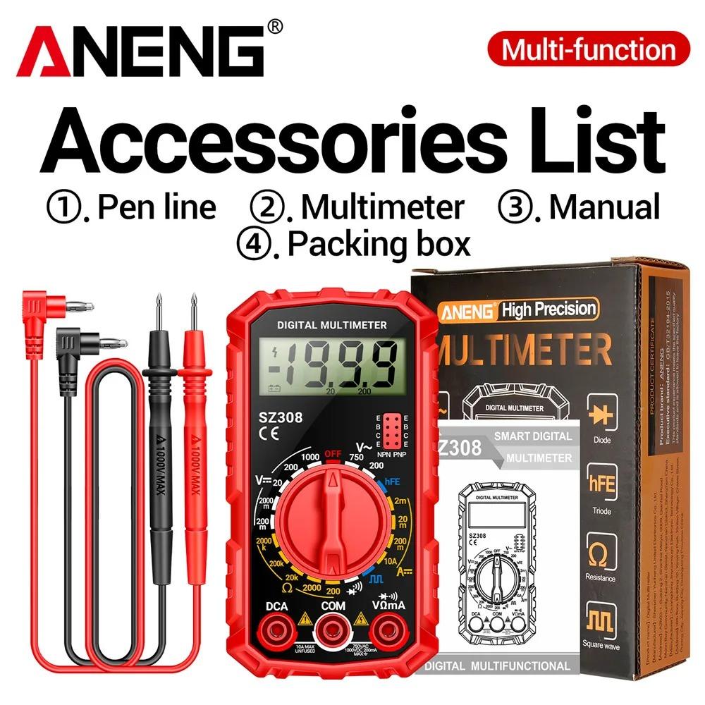 ANENG SZ308 Mini Digital Multimeter Electrician Test Tools AC/DC Votage Current Automatic Tester Capacitance Meter