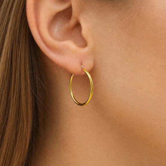 1 Pair Thick Chunky Hoop Earrings for Women, Large Round Circle Hooped Earrings, Hypoallergenic Lightweight Jewelry Gift