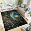 Forest Landscape Painting Area Rug,Flowers Moon Low Pile Machine Washable Rugs Mat for Living Room Bedroom 3D Print Decor Carpet