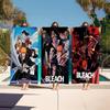 Anime B-Bleach Microfiber Blanket Quick Drying Beach Towels Oversized Printing Super Absorbent Pool Towel Blanket