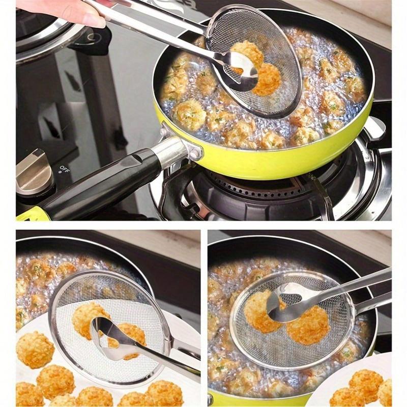 Stainless Steel Skimmer for Frying Food, Oil Strainer and Tofu Filter, Modern Kitchen Tool