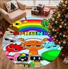 Sprunki Game Pattern Round Rug, Indoor/Outdoor Mat, for Picnic, Gameroom, Bedroom, Office, Living Room, Home Decor Carpet, Birthday Gift