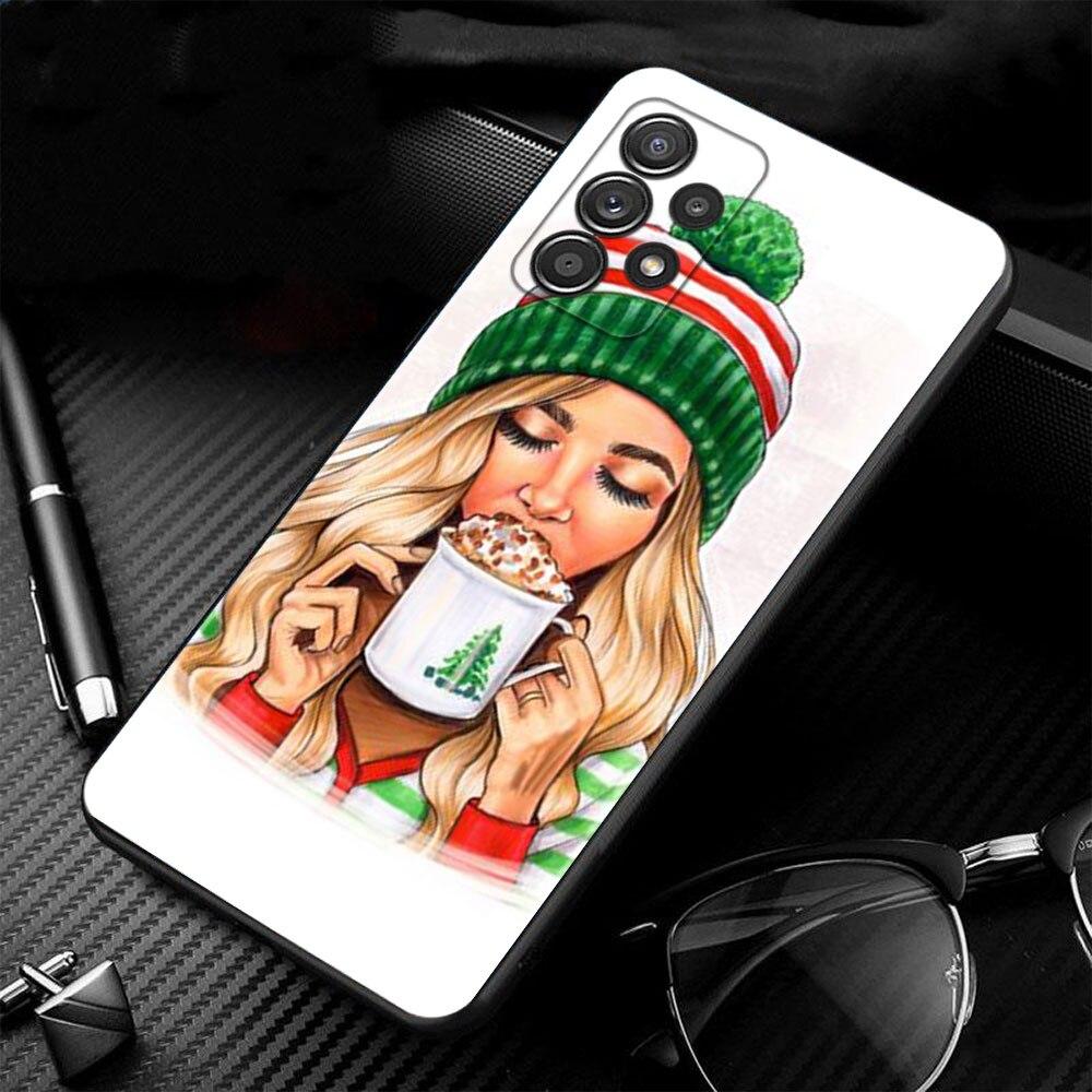 Phone Case For Samsung Galaxy A52s A73 A72 A53 A33 A32 A13 A02s A21s A12 A31 A91 A51 A71 A41 A23 A11 Christmas Tree Girl Gift