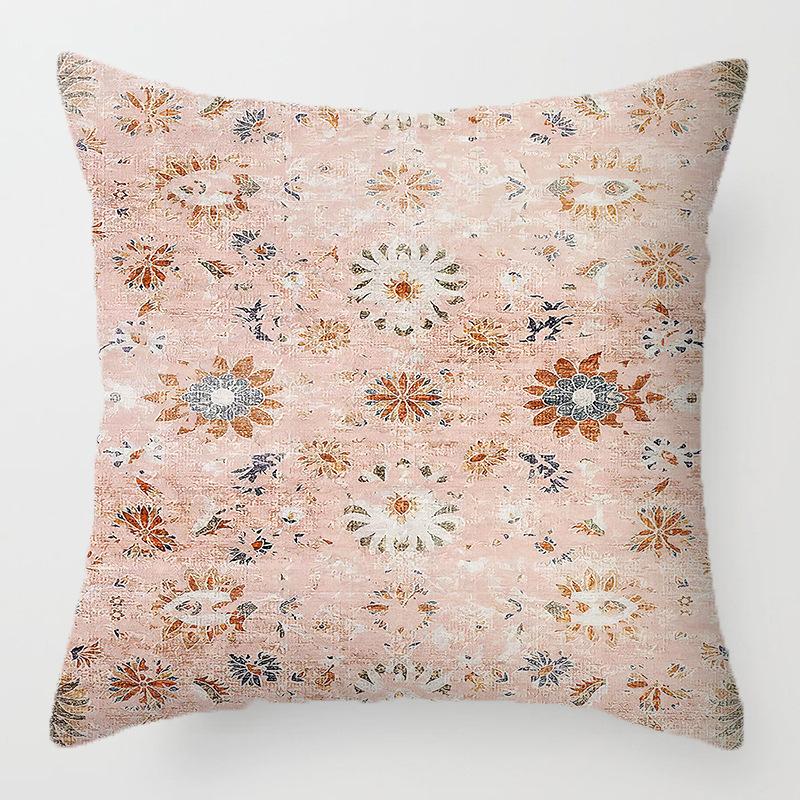 Home Decor Exquisite Ethnic Pattern Digital Printed Pattern Cushion Cover Suitable for Sofa Bedroom Car Pillow Cover