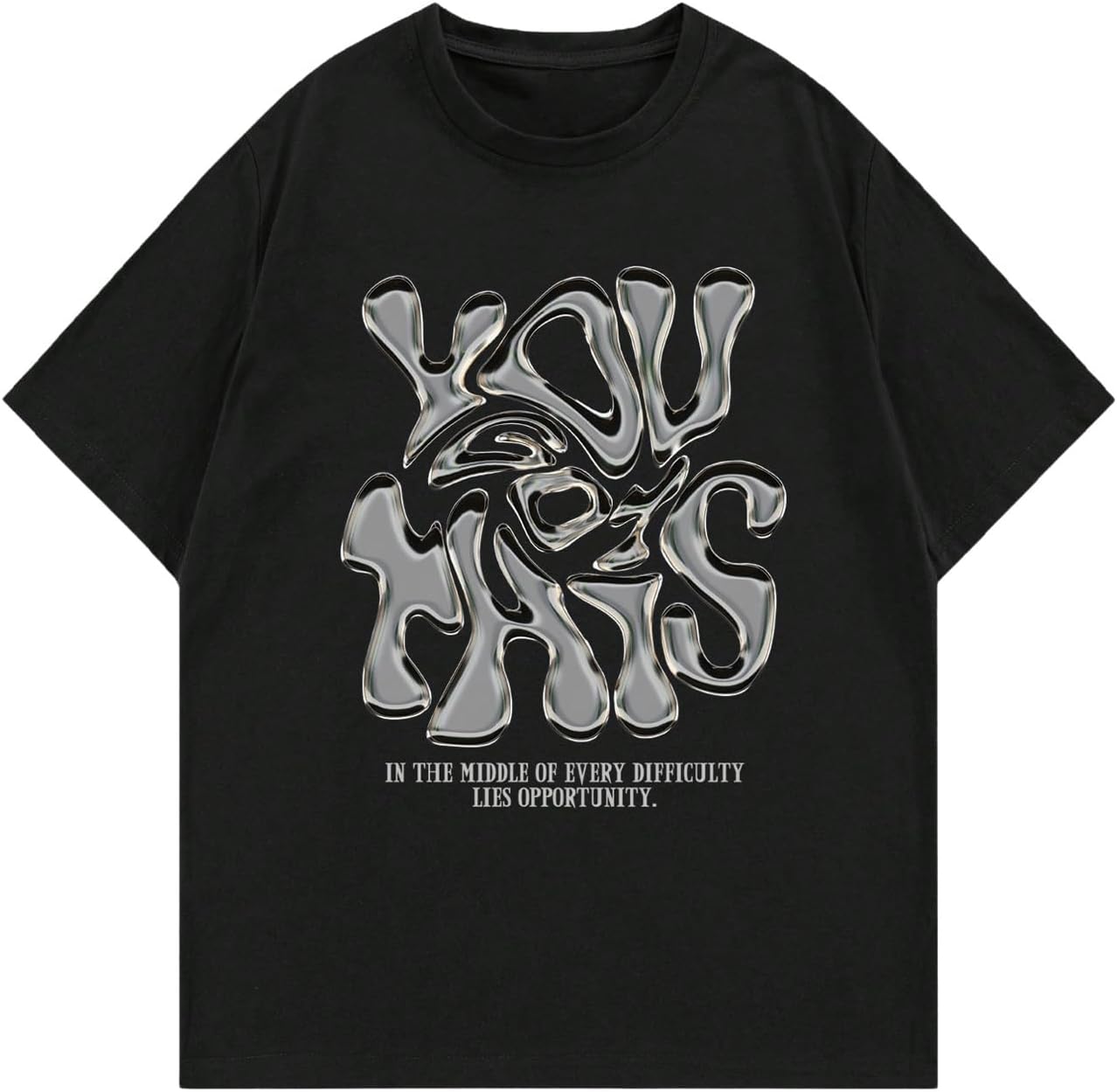 

BEAUDRM Men s Y2K Graphic T-Shirts Short Sleeve Crew Neck Drop Shoulder Streetwear Tee Tops Black Large 5XL різнокольоровий