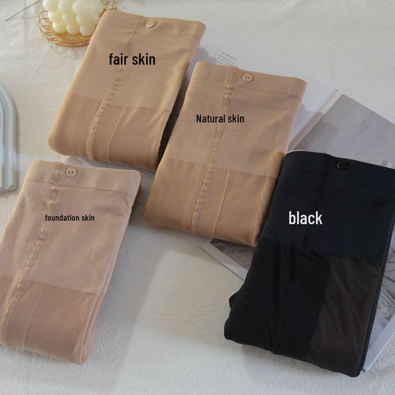 Bare Leg Silk Stockings: Autumn/Winter Nude Feel, Velvet-Lined, Faux Translucent Base Layer.