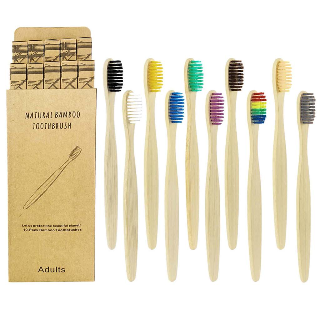 10pcs Ten Pack Environmentally Friendly and Degradable Bamboo Soft Hair Bamboo Toothbrush Set