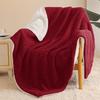 Double-Layer 100% Polyester Eco-Friendly Luxury Lamb Flannel Sherpa Blanket Winter Solid Color Thick Knitted Quilt