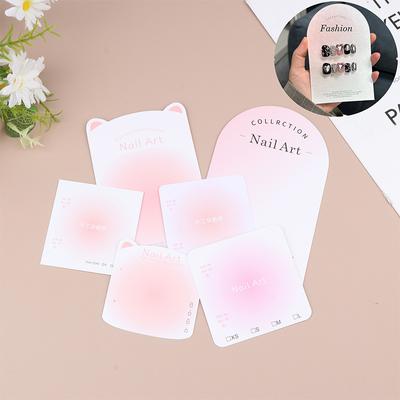 10PCS Présentoir d'emballage pour ongles à presser Fait main Faux ongles Design Nuancier Carte d'exposition Échantillon de manucure Présentoir Salon